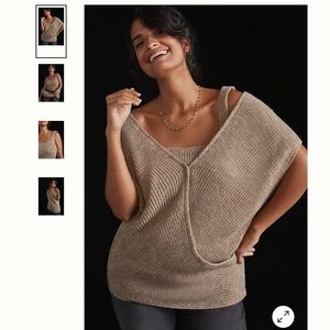 Anthropologie Twist Front Sweater Set sz XS